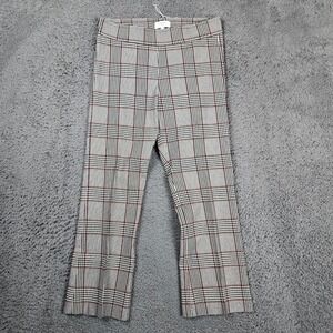 Avenue Montaigne Plaid‎ Pants Size 6 Cropped Flare Leg Career Casual